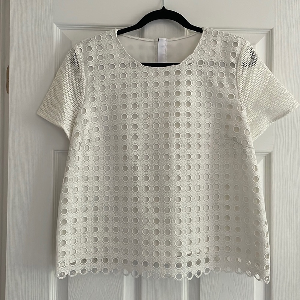 White Audrey Hepburn Style Top Size 8 or 10